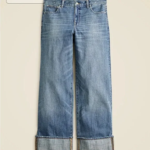 J. Crew Cuffed lower-rise wide-leg jean - Picture 1 of 4